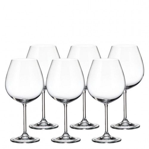 6 Taças de Cristal Bohemia Gastro para Vinho Bordeaux 650ml