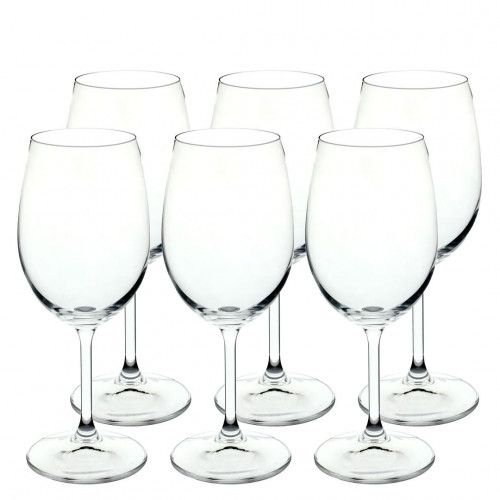 6 Taças de Cristal Bohemia Anna para Vinho Tinto 450ml