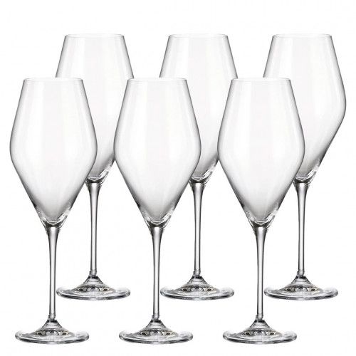6 Taças de Cristal Bohemia Loxia para Água 510ml
